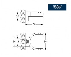 MEDIDAS COLGADOR DOBLE SELECTION GROHE